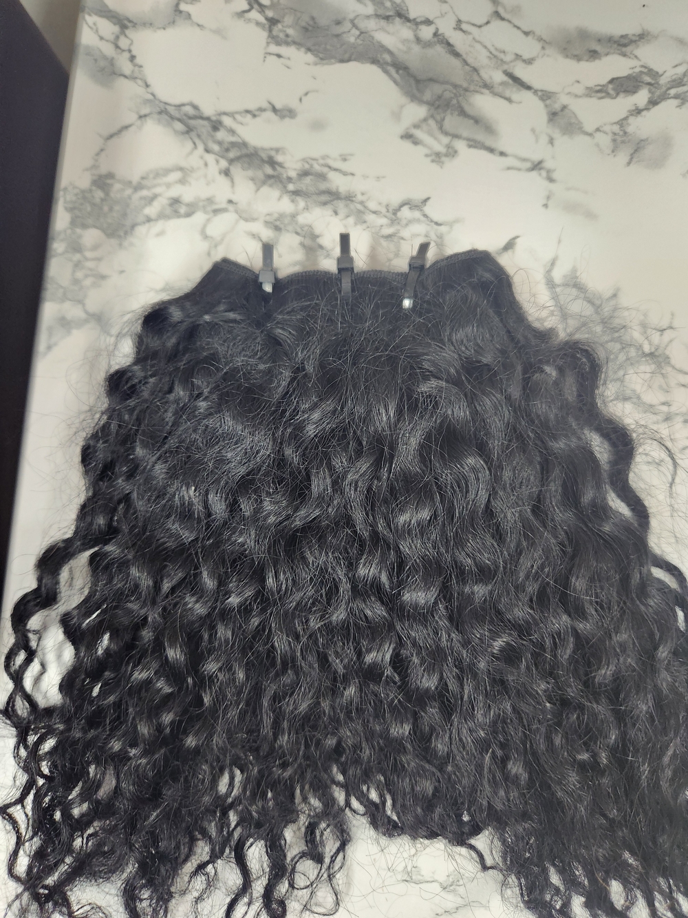 Black Curly Weft Hair Extensions - Natural-Look Volume